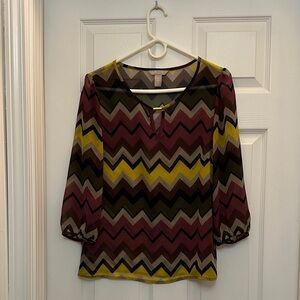 Banana Republic Multicolor Chevron Blouse